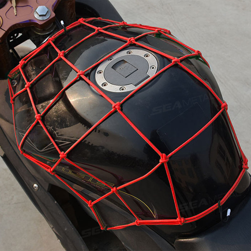 SEAMETAL Motorcycle Luggage Net Elastic Mesh with 6 Adjustable Hooks