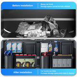 SEAMETAL Durable Black Fabric Car Trunk Organizer with Seat Back Storage