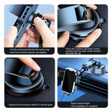 SEAMETAL Car Phone Holder Suction Cup Center Console Phone Stand 360° Free Adjustment Smartphone Holder