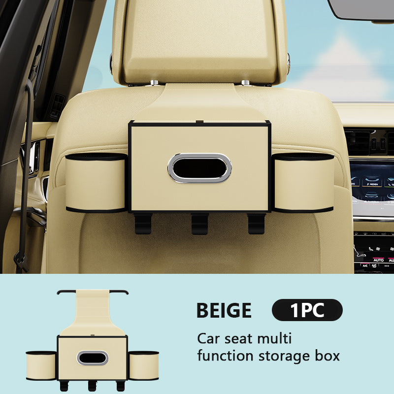 SEAMETAL Car Seat Back Storage Box Multifunctional Cup Holders Phone Stand Tissue Box