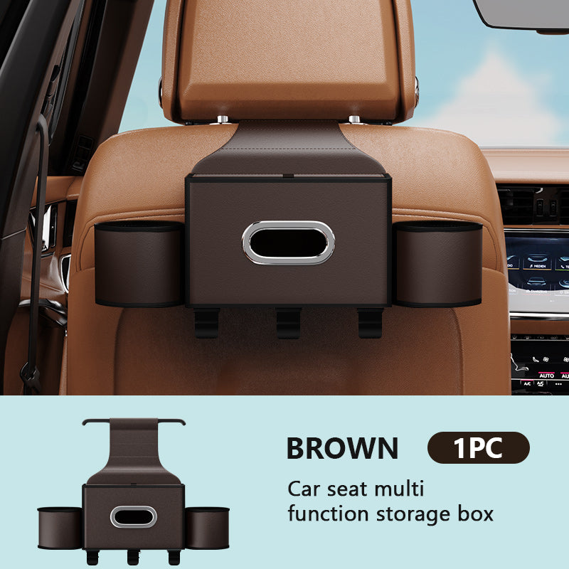 SEAMETAL Car Seat Back Storage Box Multifunctional Cup Holders Phone Stand Tissue Box
