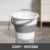 SEAMETAL 5/10L Portable Folding Bucket Thickened Silicone Fishing Camping Bucket