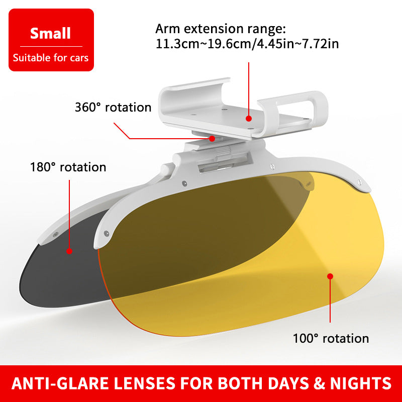 SEAMETAL Car Sun Visor Goggle Anti-UV Anti-Dazzle Sun Visor Clip-on Extender
