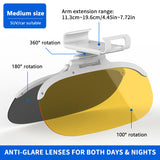 SEAMETAL Car Sun Visor Goggle Anti-UV Anti-Dazzle Sun Visor Clip-on Extender