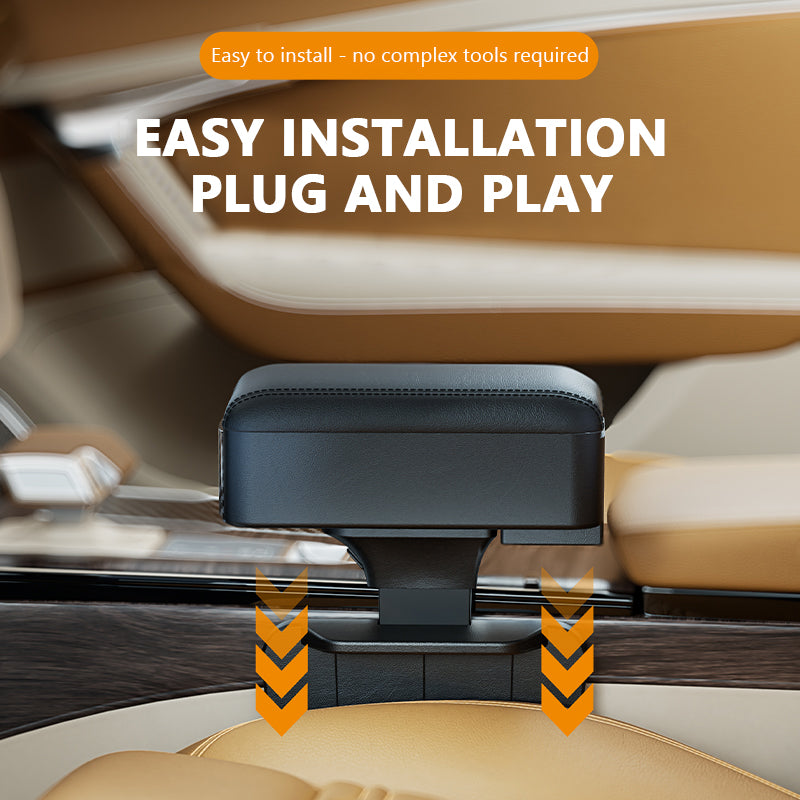 SEAMETAL Car Armrest Box Organizer Adjustable Height Elbow Rest Pad With Charging Cable