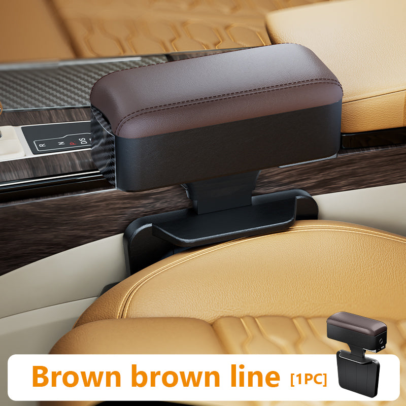 SEAMETAL Car Armrest Box Organizer Adjustable Height Elbow Rest Pad With Charging Cable