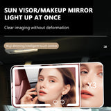 SEAMETAL Car Interior Mirrors Sun Visor Plate LED HD Makeup Mirror with 3X Magnifying 3 Color Light