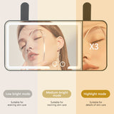 SEAMETAL Car Interior Mirrors Sun Visor Plate LED HD Makeup Mirror with 3X Magnifying 3 Color Light