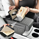 SEAMETAL Car Armrest Box Cushion Leather Height Increasing With Cup Holder