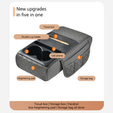 SEAMETAL Car Armrest Box Cushion Leather Height Increasing With Cup Holder