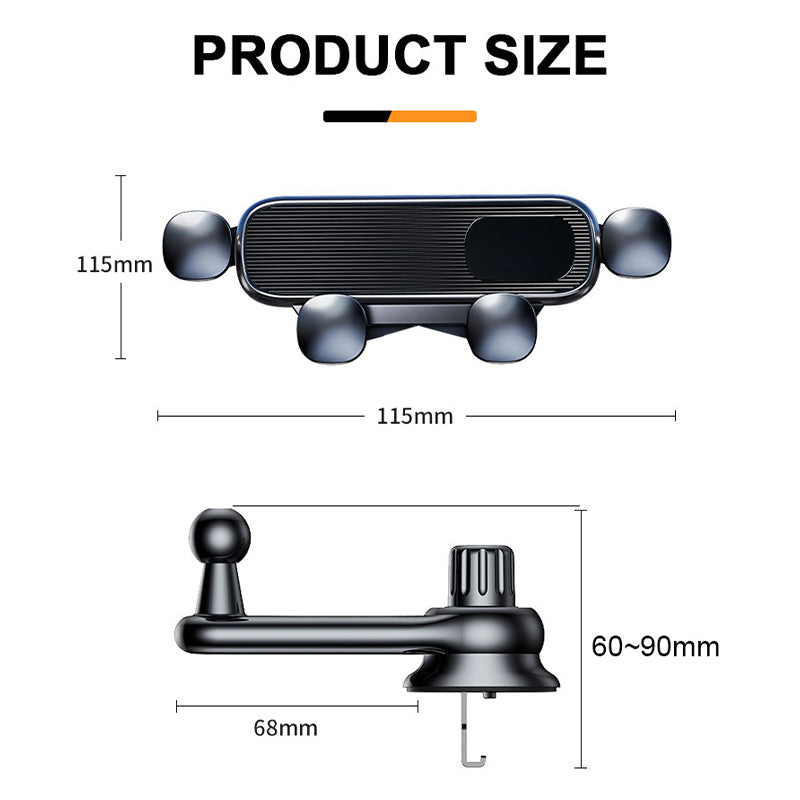 SEAMETAL Car Air Vent Phone Holder For 4-7 Inches Phones Universal Stable ABS Car Phone Holder