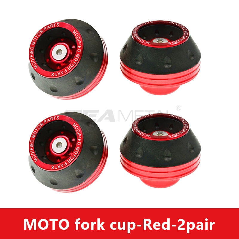 SEAMETAL Universal Motorcycle Anti-drop Fork Slider Cup Aluminum Alloy Frame Wheel Slider Protector Scooter Modification Front Fork Cup