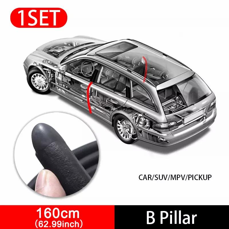 SEAMETAL Car Door Protector Rubber Seal Strip B Pillar Soundproof Sealant Strip Universal Auto Decorate Sealing Sticker