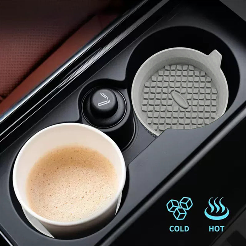 SEAMETAL 2-Pack Silicone Car Cup Holder Coasters, Universal Non-Slip Inserts, Vehicle Interior Accessories