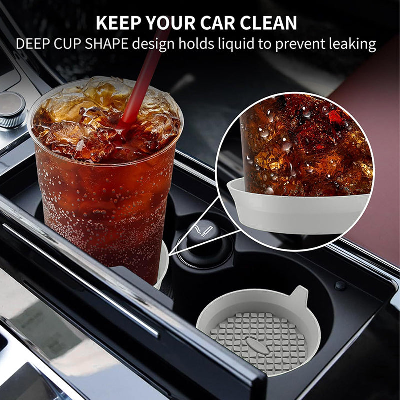 SEAMETAL 2-Pack Silicone Car Cup Holder Coasters, Universal Non-Slip Inserts, Vehicle Interior Accessories