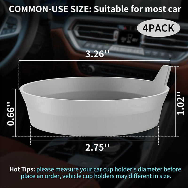 SEAMETAL 2-Pack Silicone Car Cup Holder Coasters, Universal Non-Slip Inserts, Vehicle Interior Accessories