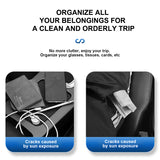 SEAMETAL Faux Leather Car Sun Visor Organizer, Multi-Pocket Storage Pouch for Glasses, Cards & License, Lightweight, Fits Most Vehicles