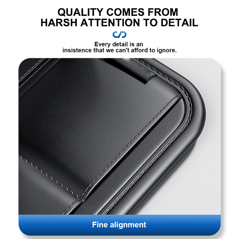 SEAMETAL Faux Leather Car Sun Visor Organizer, Multi-Pocket Storage Pouch for Glasses, Cards & License, Lightweight, Fits Most Vehicles