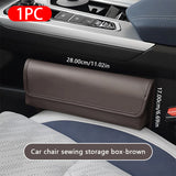 SEAMETAL Car Seat Storage Bag Leather Seat Gap Storage Pocket Slit Side Filler Box Car Interior Crevice Organizer Box