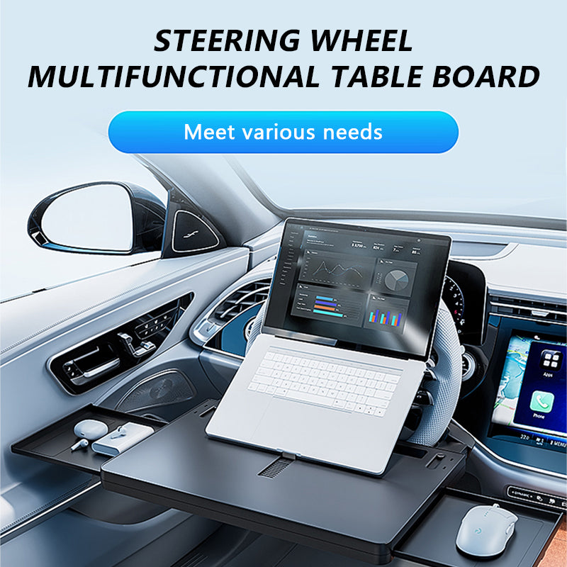 SEAMETAL Car Steering Wheel Tray Auto Interior Laptop Desk Multi-Functional Extendable Tray for Work Dining Travel Writing Reading