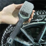 SEAMETAL Car Tire Wheel Cleaning Brush Car Wash Brush Medium Soft Nylon Short Handle Steel Ring Floor Mat Fabric Decontamination Brush