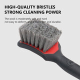 SEAMETAL Car Tire Wheel Cleaning Brush Car Wash Brush Medium Soft Nylon Short Handle Steel Ring Floor Mat Fabric Decontamination Brush