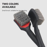 SEAMETAL Car Tire Wheel Cleaning Brush Car Wash Brush Medium Soft Nylon Short Handle Steel Ring Floor Mat Fabric Decontamination Brush