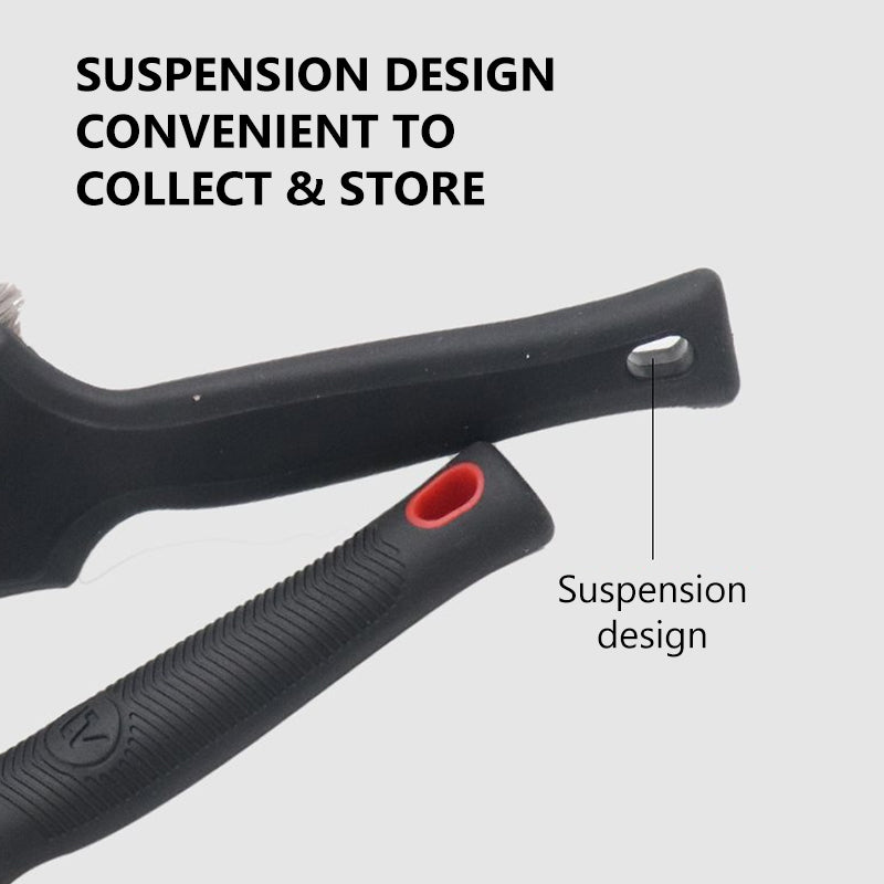 SEAMETAL Car Tire Wheel Cleaning Brush Car Wash Brush Medium Soft Nylon Short Handle Steel Ring Floor Mat Fabric Decontamination Brush