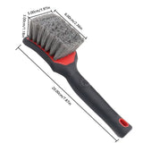 SEAMETAL Car Tire Wheel Cleaning Brush Car Wash Brush Medium Soft Nylon Short Handle Steel Ring Floor Mat Fabric Decontamination Brush