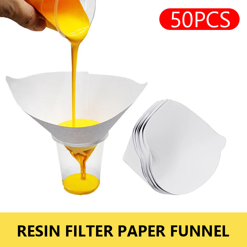 SEAMETAL 50/100Pcs Disposable Paint Funnel Filter Paper Car Paint Spray Mesh Paper Filter Funnel Strainer Conical Straining Tool