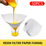 SEAMETAL 50/100Pcs Disposable Paint Funnel Filter Paper Car Paint Spray Mesh Paper Filter Funnel Strainer Conical Straining Tool