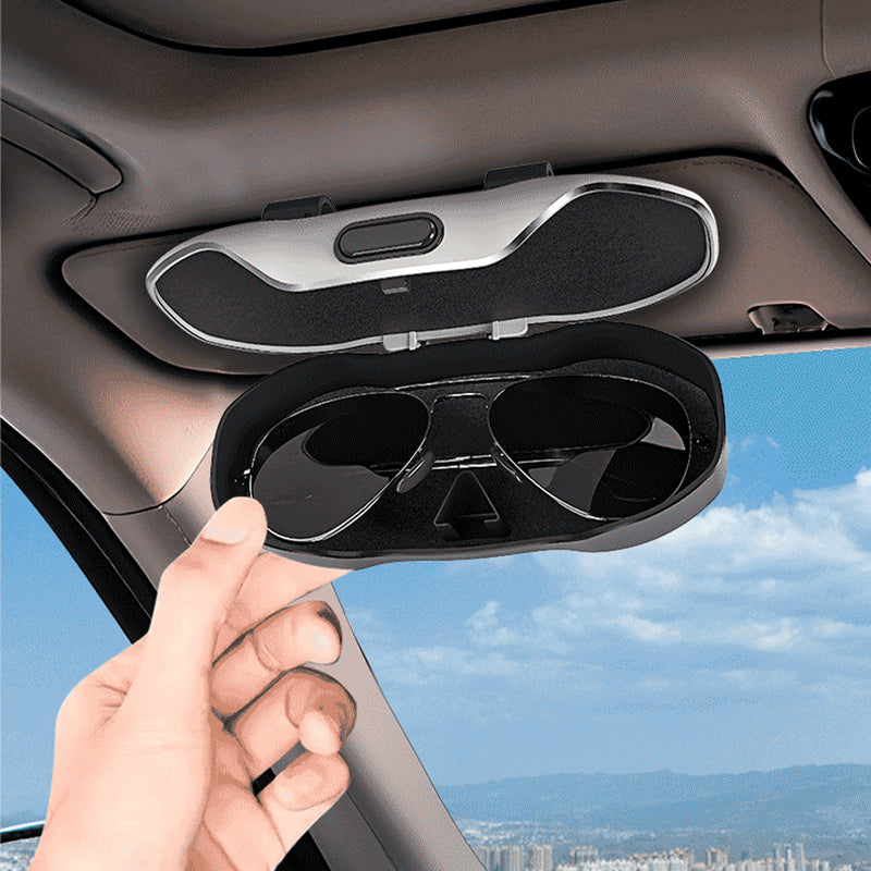 SEAMETAL Car Glasses Case Portable Press Switch Car Sun Visor Sunglasses Holder ABS With Flocking Lining Glasses Box Universal