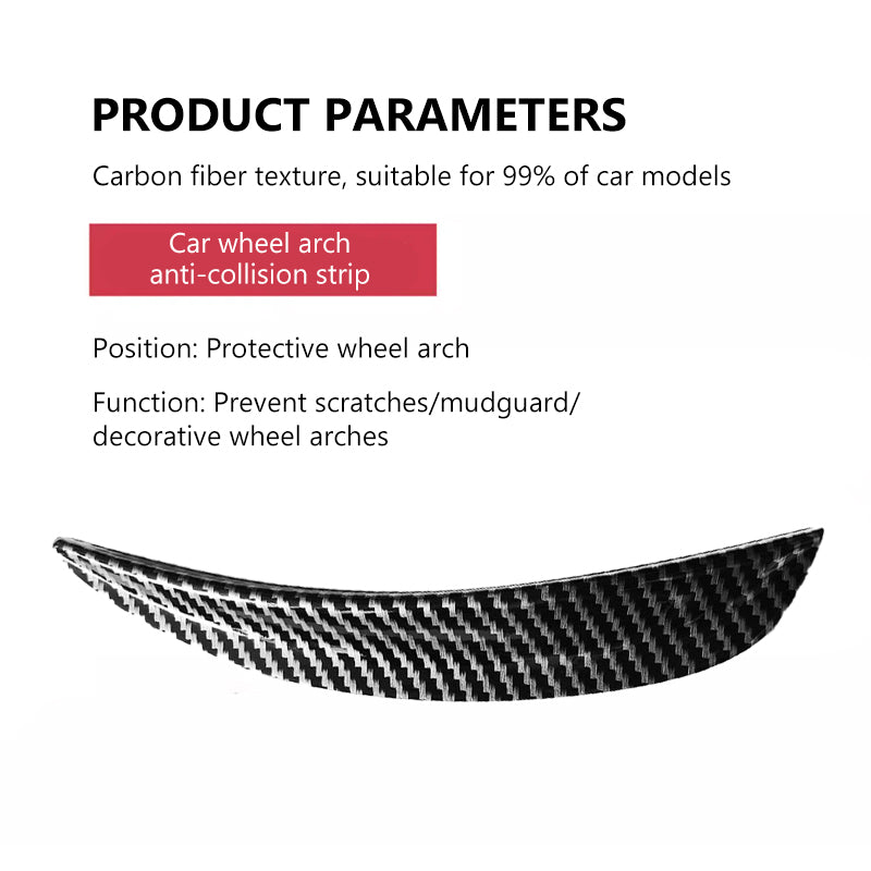 SEAMETAL 4Pcs/Set Car Wheel Eyebrow Arch Trim Side Fender Flare Strip Universal Curved Anti-Scratch Wheels Lip Strip Car Sticker