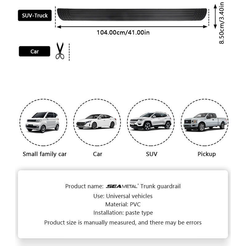 Car Rear Bumper Protector Guard - Anti-Scratch Rubber Cover Strip for Most Cars and SUVs