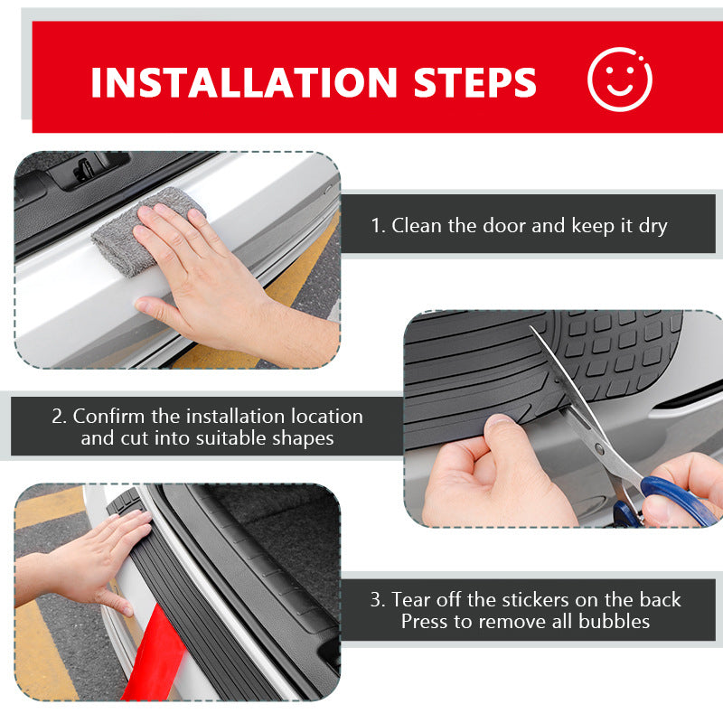 Car Rear Bumper Protector Guard - Anti-Scratch Rubber Cover Strip for Most Cars and SUVs