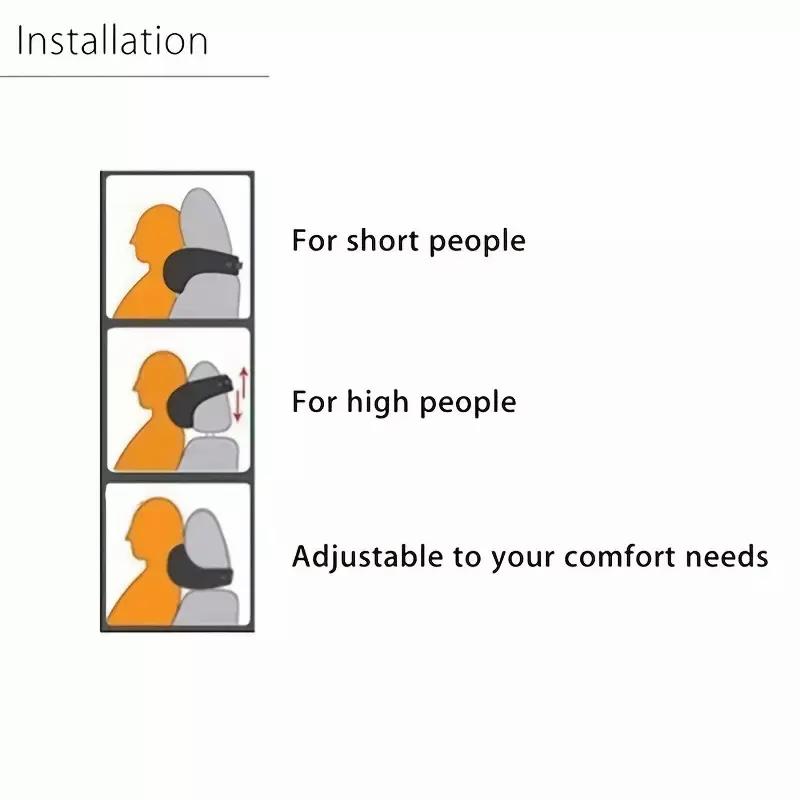 SEAMETAL Faux Leather Car Headrest Pillow, Memory Foam Filled, Comfortable Cushion for Vehicle Seat