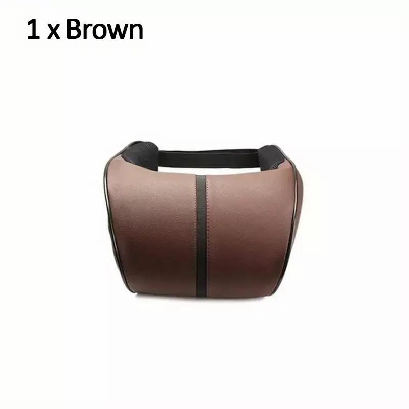 SEAMETAL Faux Leather Car Headrest Pillow, Memory Foam Filled, Comfortable Cushion for Vehicle Seat