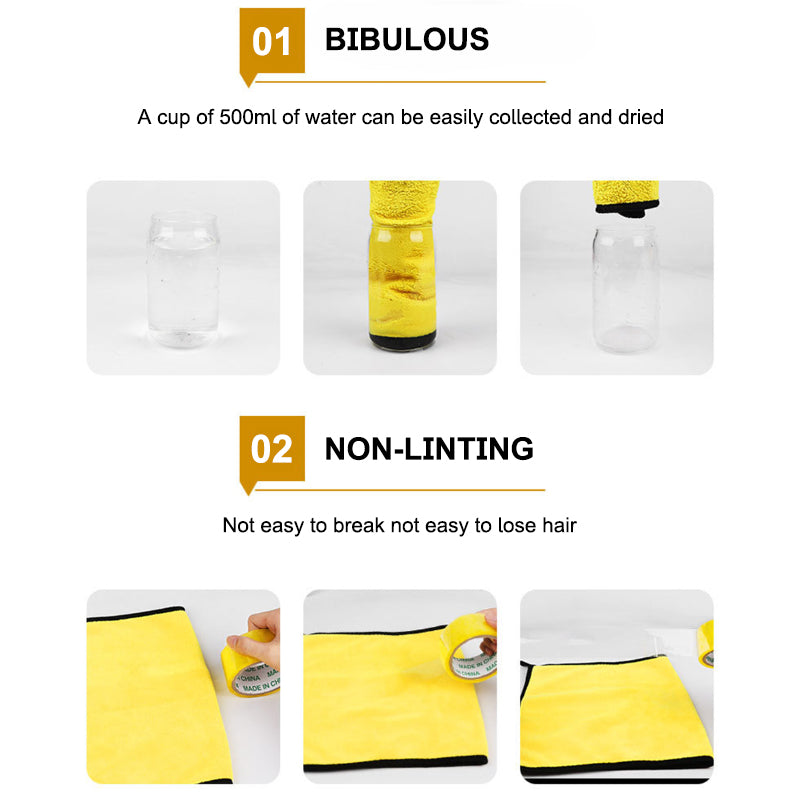 SEAMETAL Ultra-Absorbent Dual-Layer Microfiber Car Wash Towel,Soft & Scratch-Free Cleaning Cloth for Vehicle Exterior