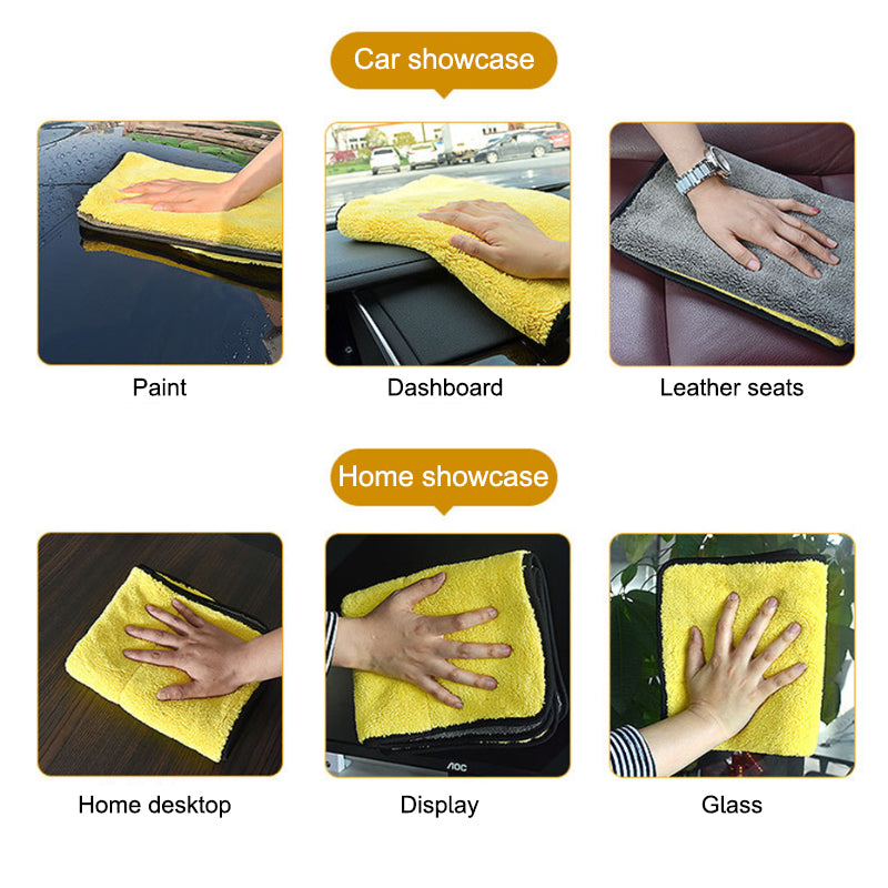 SEAMETAL Ultra-Absorbent Dual-Layer Microfiber Car Wash Towel,Soft & Scratch-Free Cleaning Cloth for Vehicle Exterior