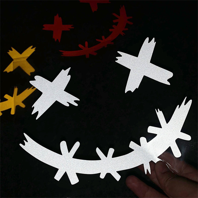 Waterproof Reflective Stickers For Motorcycle Helmet, Demon Smiling Face Decal, Auto Body Decoration, Car Sticker, Laser