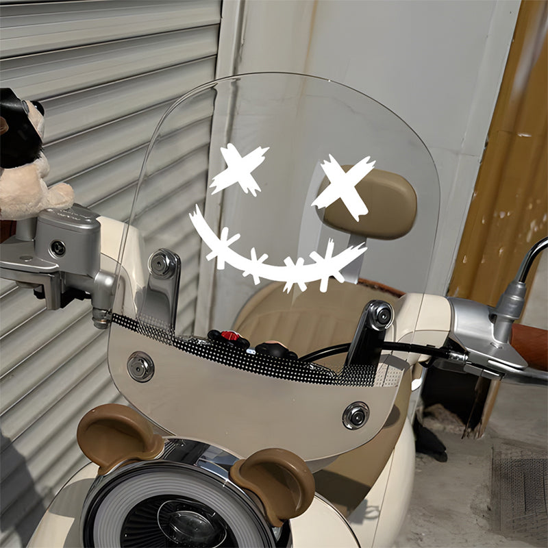 Waterproof Reflective Stickers For Motorcycle Helmet, Demon Smiling Face Decal, Auto Body Decoration, Car Sticker, Laser