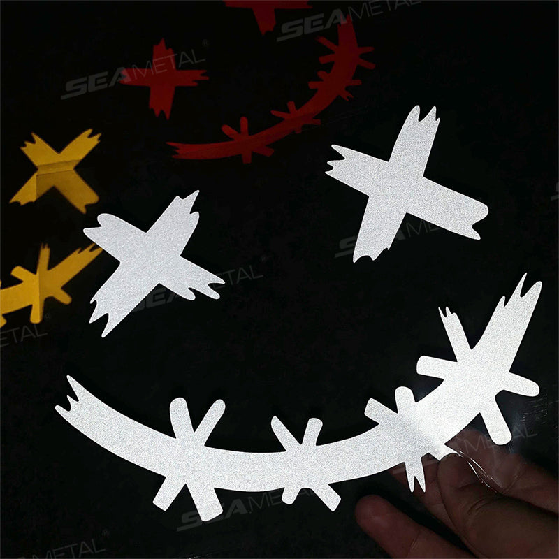Waterproof Reflective Stickers For Motorcycle Helmet, Demon Smiling Face Decal, Auto Body Decoration, Car Sticker, Laser