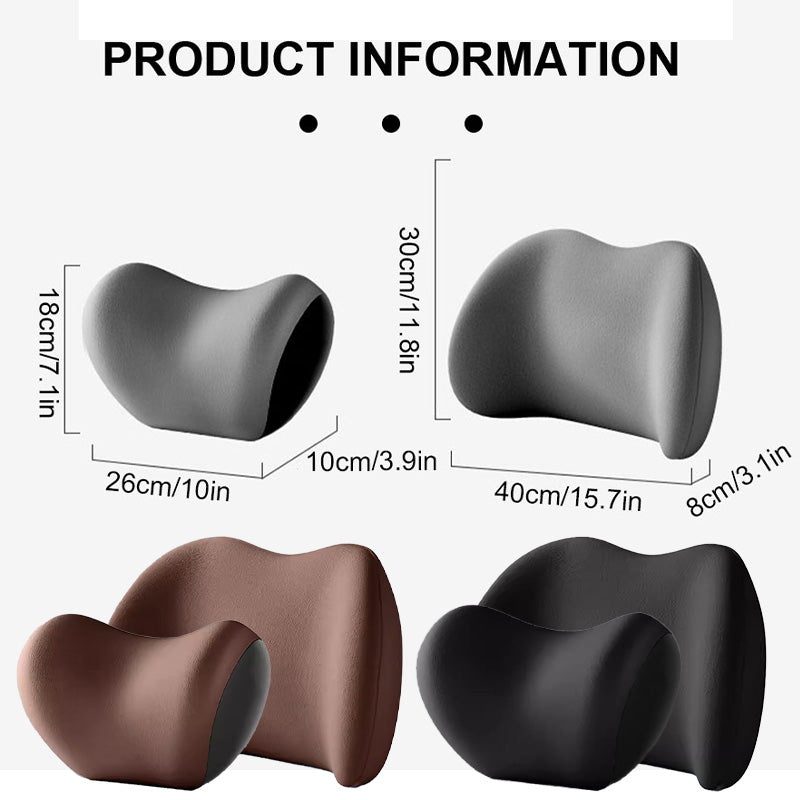 SEAMETAL Ergonomic Memory Foam Car Neck Pillow - Down-Surface Material, Slow Rebound, Medium Firmness
