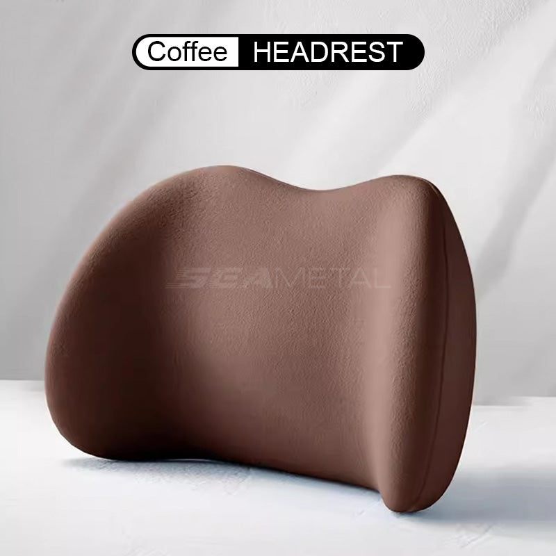 SEAMETAL Ergonomic Memory Foam Car Neck Pillow - Down-Surface Material, Slow Rebound, Medium Firmness
