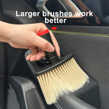 SEAMETAL Multifunctional Car Cleaning Brush Auto Air Outlet Gaps Dust Removal Brush Soft Bristles Car Interior Duster Clean Tool