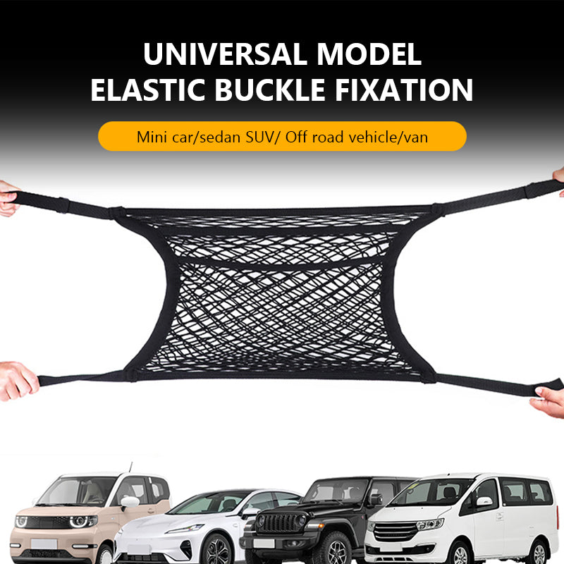 SEAMETAL Car Mesh Organizer, Seat Back Net Bag, Barrier of Backseat Pet Kids, Cargo Tissue Purse Holder, Driver Storage Netting Pouch