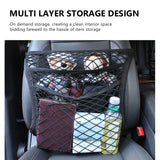 SEAMETAL Car Mesh Organizer, Seat Back Net Bag, Barrier of Backseat Pet Kids, Cargo Tissue Purse Holder, Driver Storage Netting Pouch