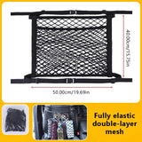 SEAMETAL Car Mesh Organizer, Seat Back Net Bag, Barrier of Backseat Pet Kids, Cargo Tissue Purse Holder, Driver Storage Netting Pouch