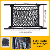 SEAMETAL Car Mesh Organizer, Seat Back Net Bag, Barrier of Backseat Pet Kids, Cargo Tissue Purse Holder, Driver Storage Netting Pouch