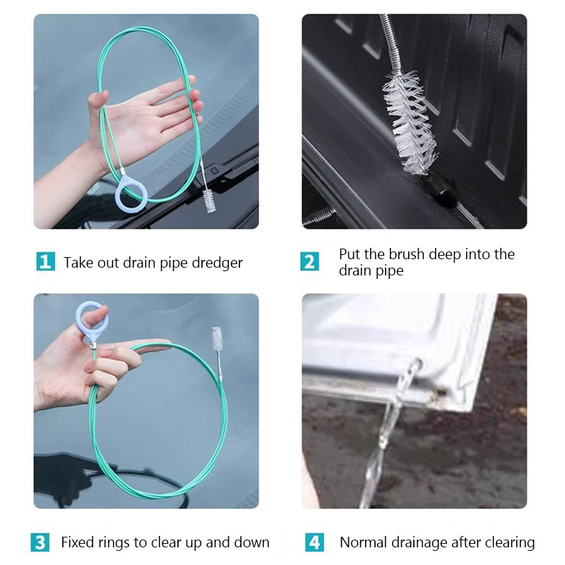 SEAMETAL 3m/5m Car Drain Dredge Cleaning Brush Auto Sunroof Drain Hole Clog Brush Long Hoses Cleaning Tool Drain Pipe Cleaner